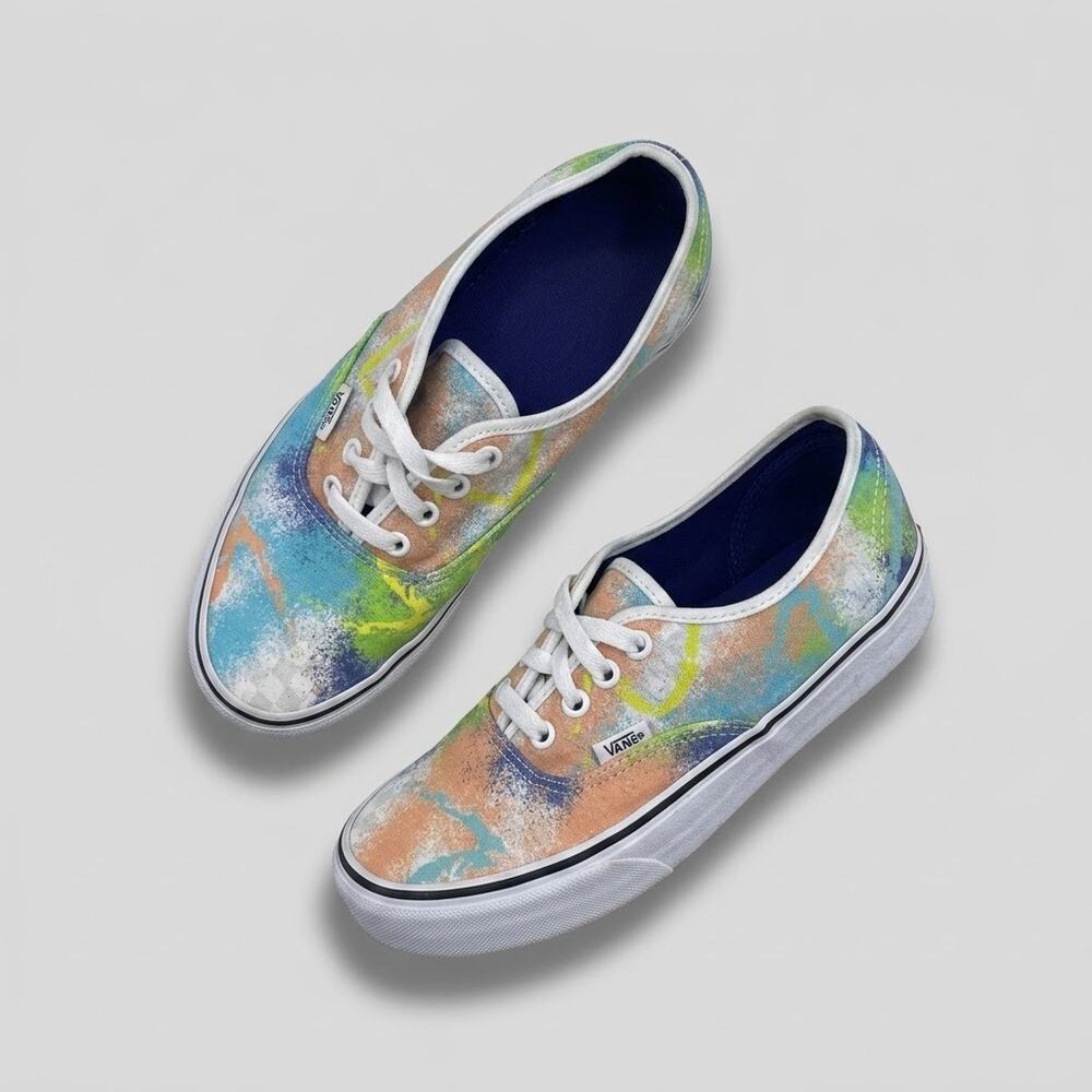 Vans Canvas Splatter Authentic Sneaker Multicolor Womens 6.5 Mens 5